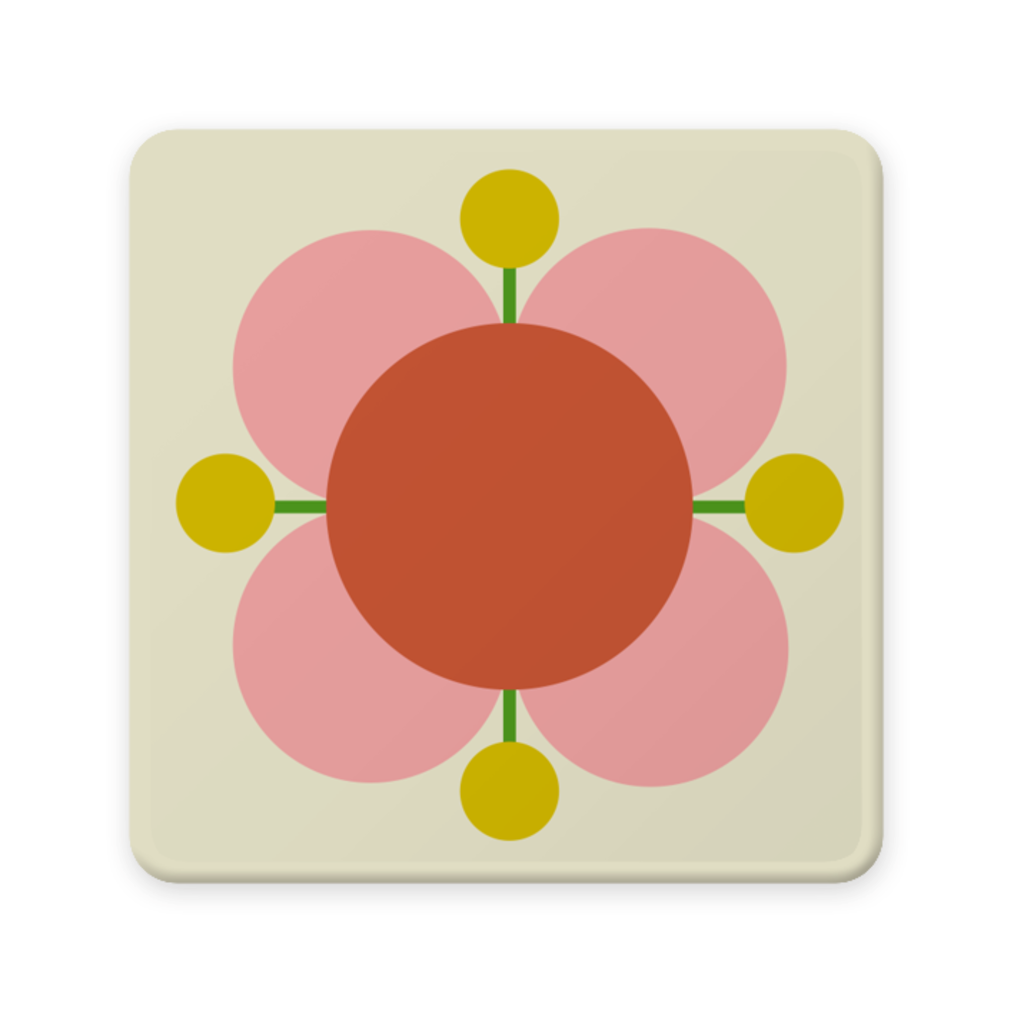 Orla Kiely Atomic FLower Set of 6 Coaster