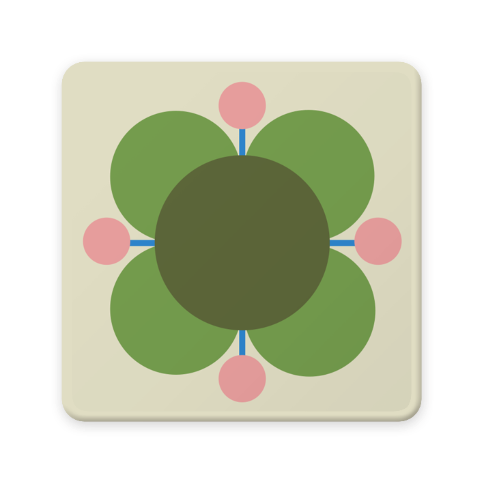 Orla Kiely Atomic FLower Set of 6 Coaster