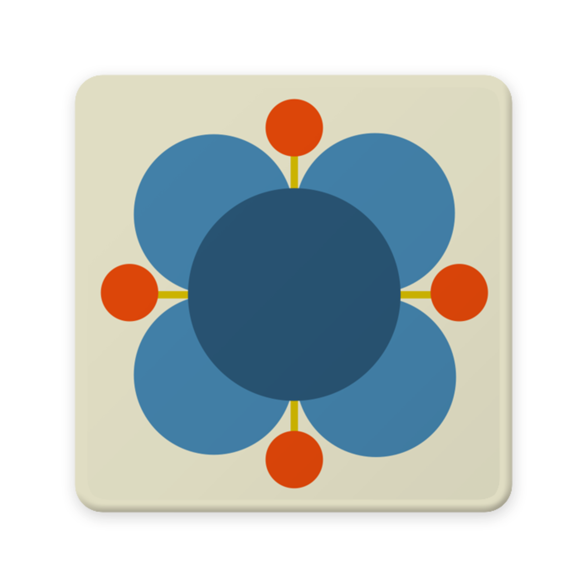 Orla Kiely Atomic FLower Set of 6 Coaster
