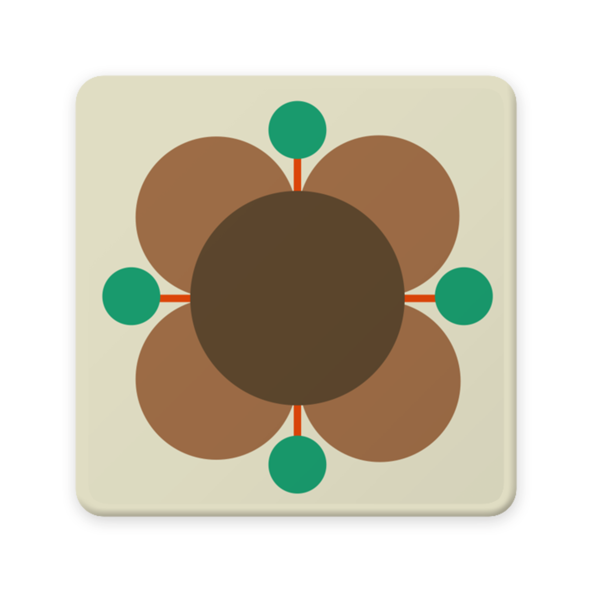 Orla Kiely Atomic FLower Set of 6 Coaster