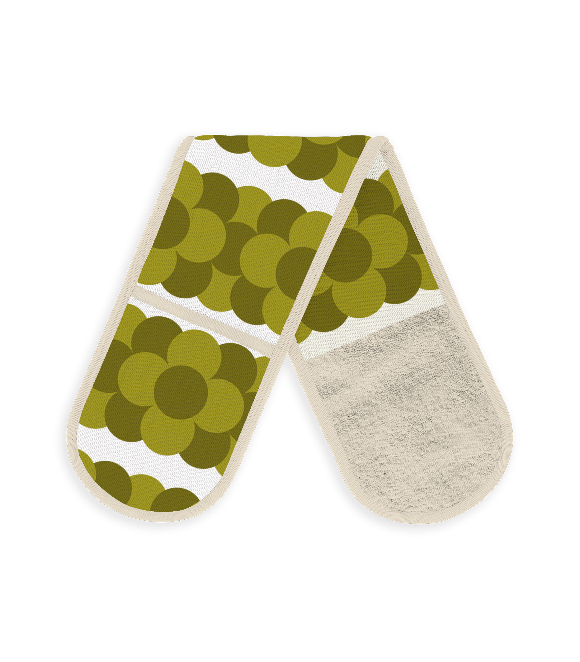Orla Kiely Retro Stripe Double Oven Glove Green