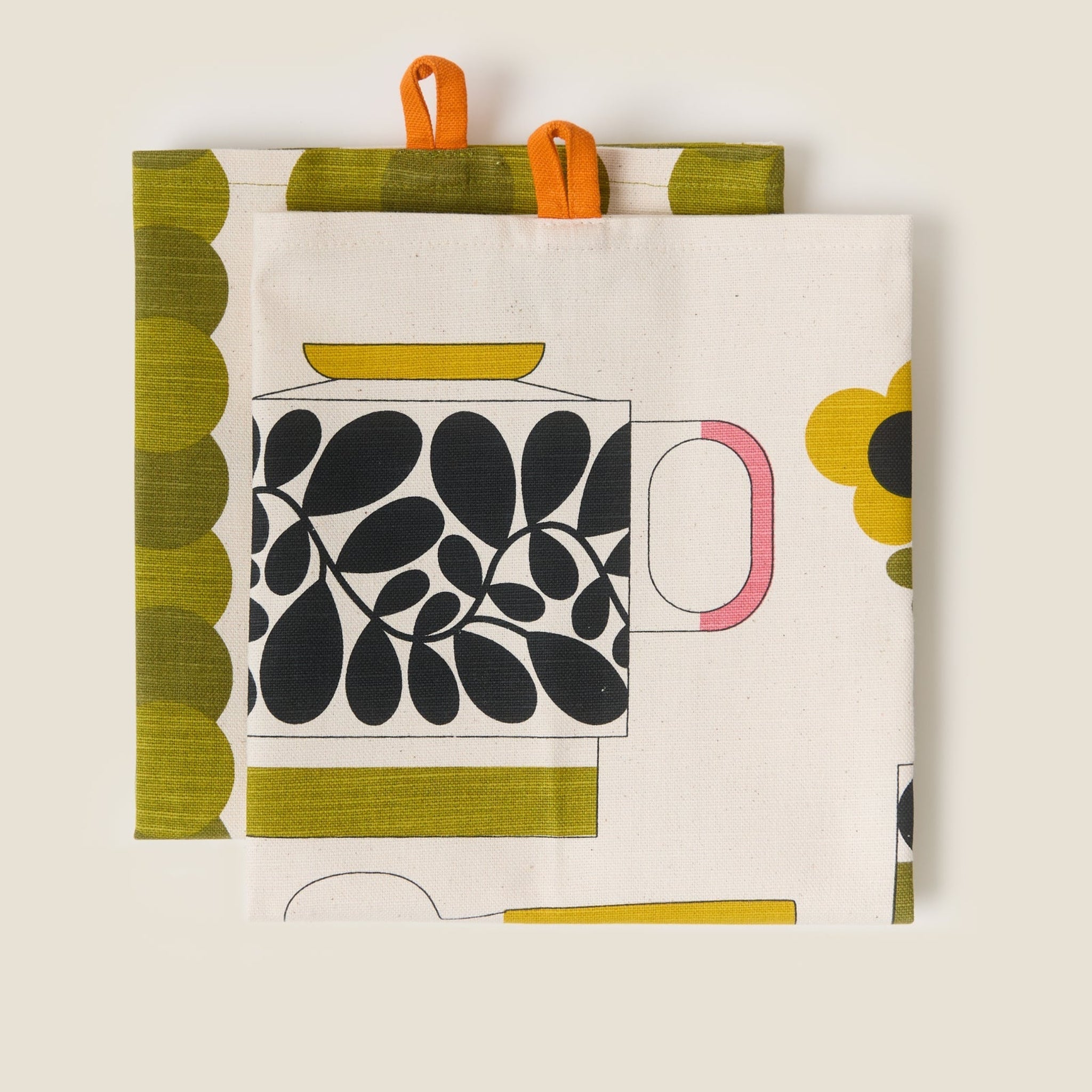 Orla Kiely Retro Stripe Set of 2 Tea Towels Green