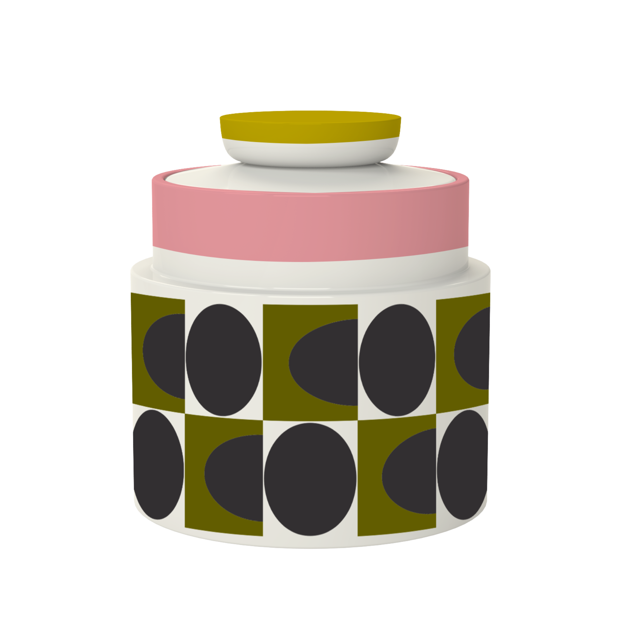 Orla Kiely Spot Square Oval Storage Jar Pink