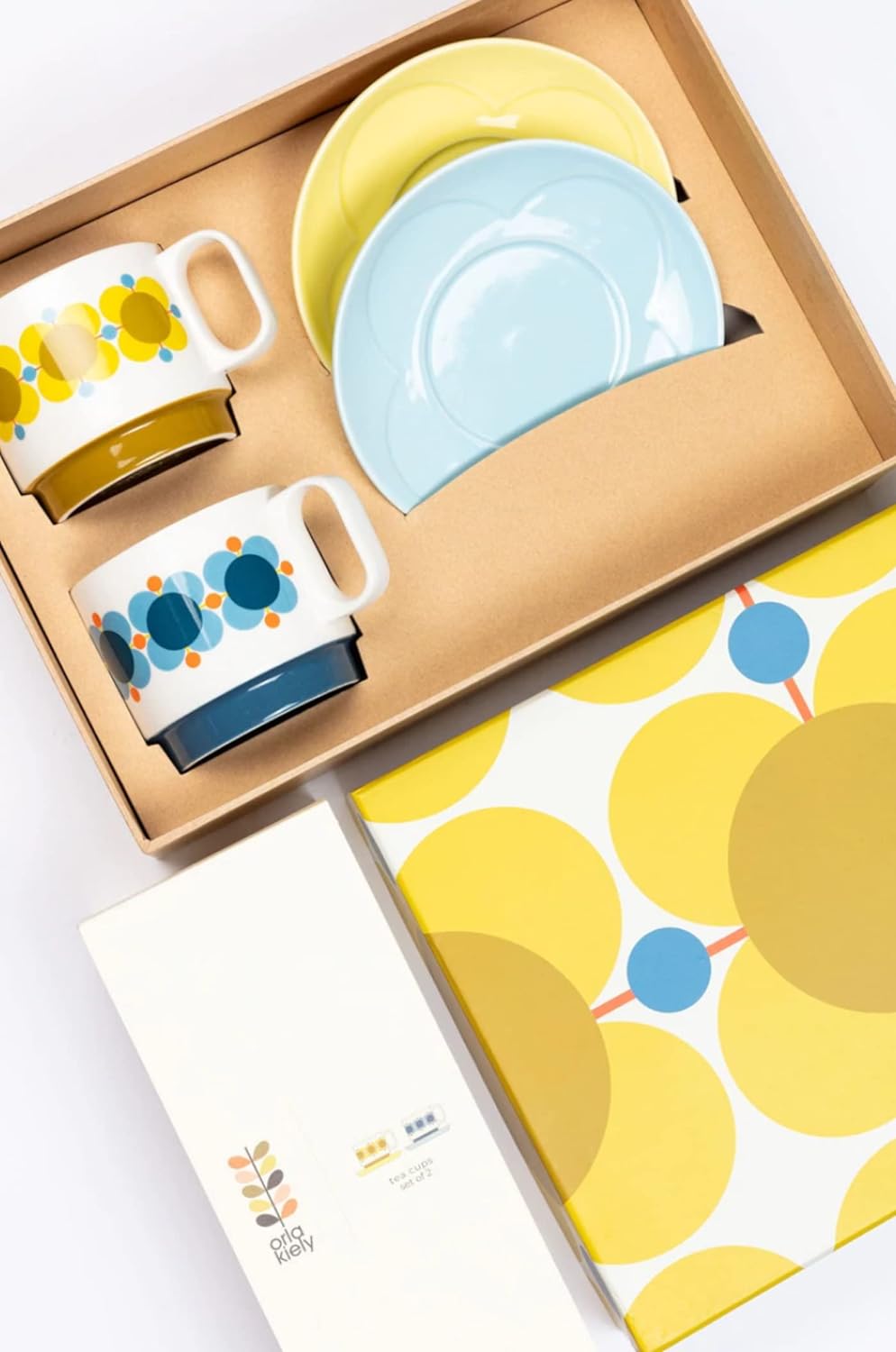 Orla Kiely Atomic Flower Set of 2 Cappuccino/Tea Cup & Saucer Set
