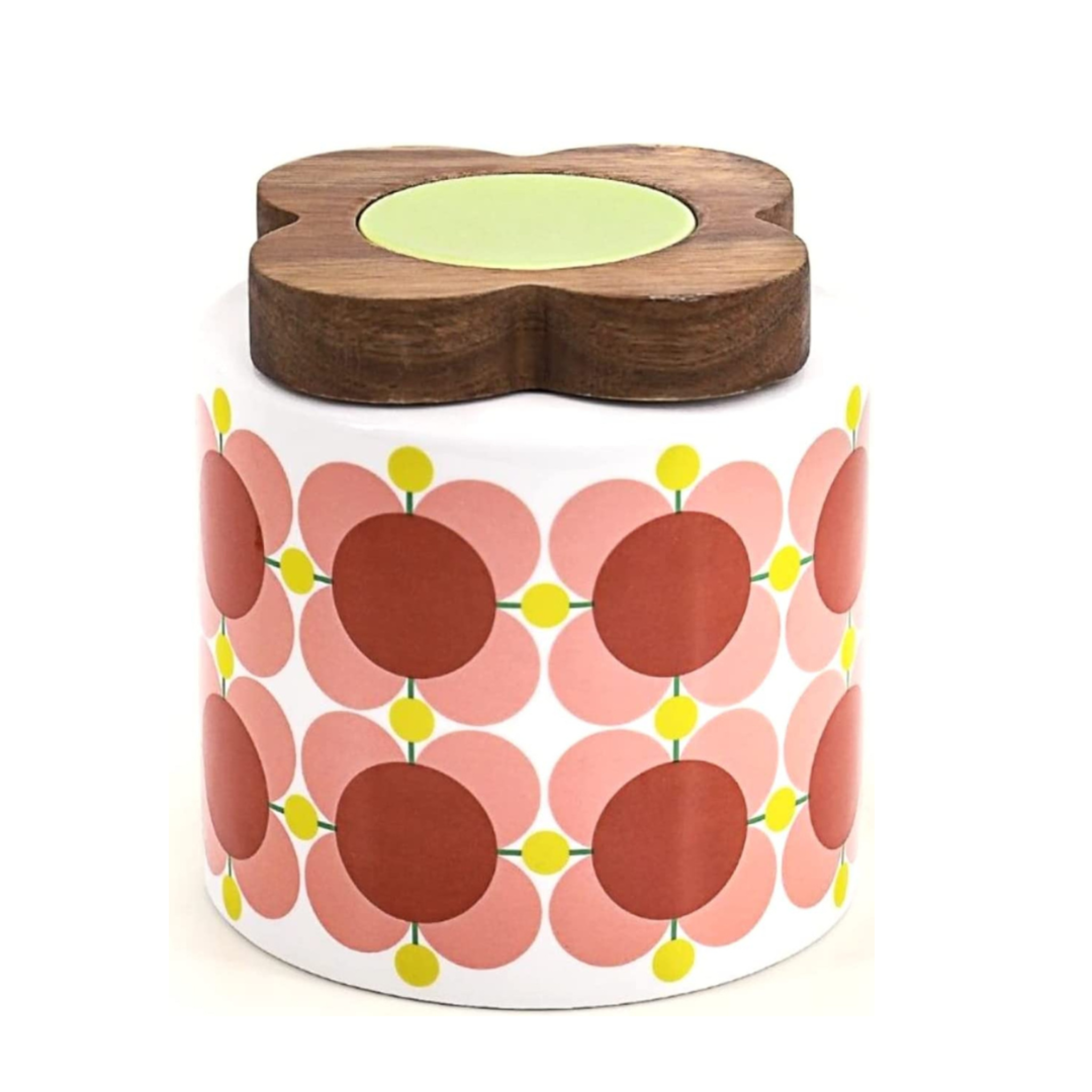 Orla Kiely Ceramic Block Flower Storage Jar Bubblegum