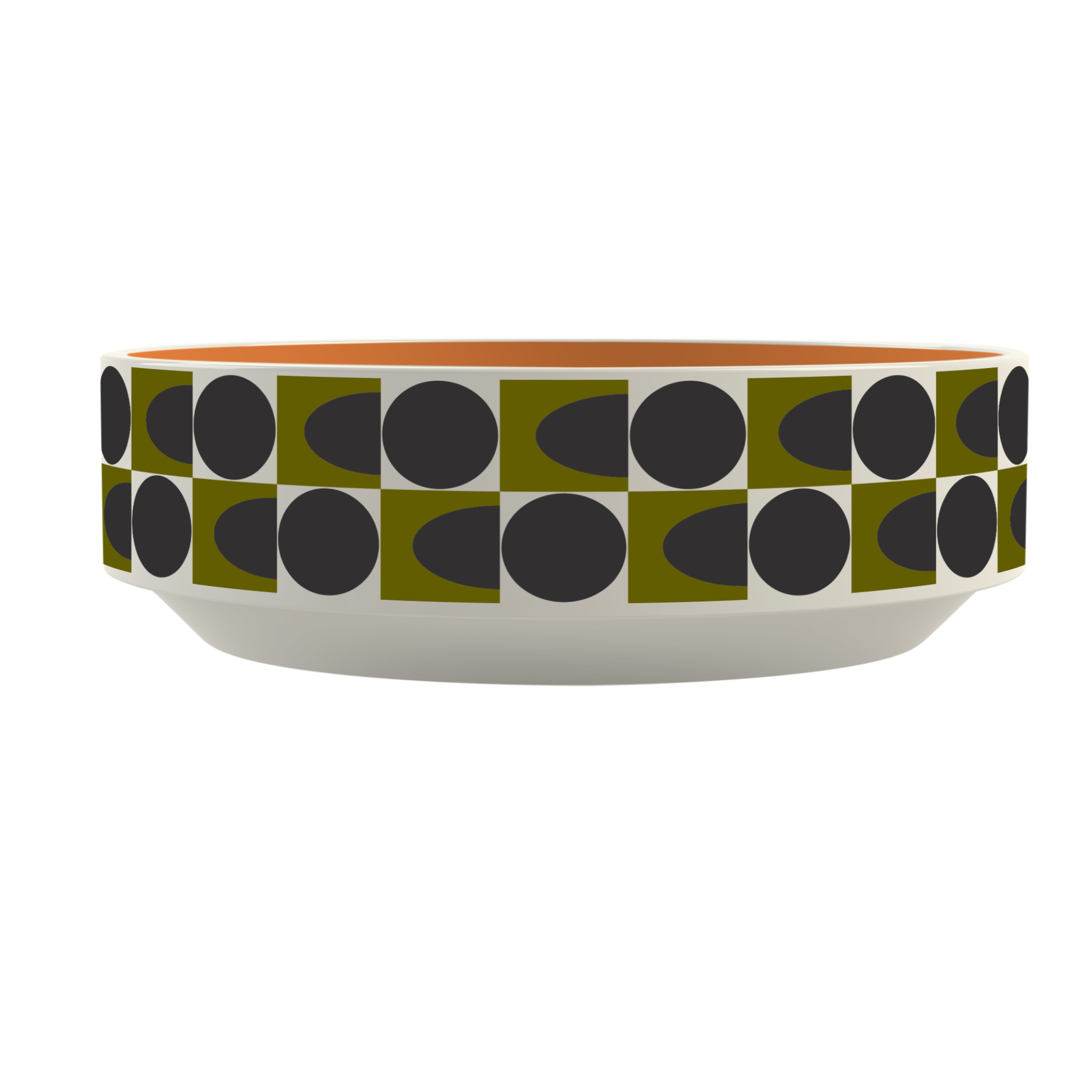 Orla Kiely Spot Square Oval Fruit Bowl Orange