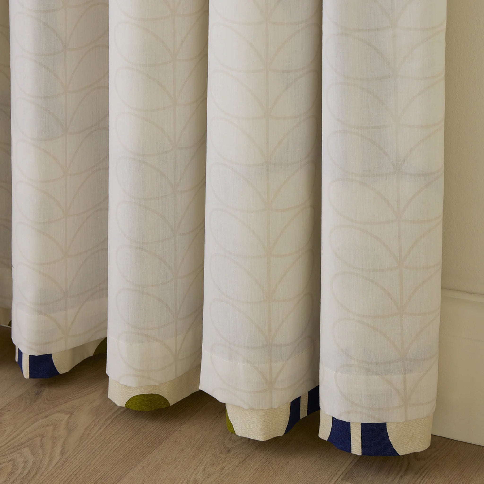 Orla Kiely Abacus Lined Eyelet Curtains `Navy