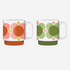 Orla Kiely Atomic Flower Set of Two Mugs Bubblegum/Basil 330ml