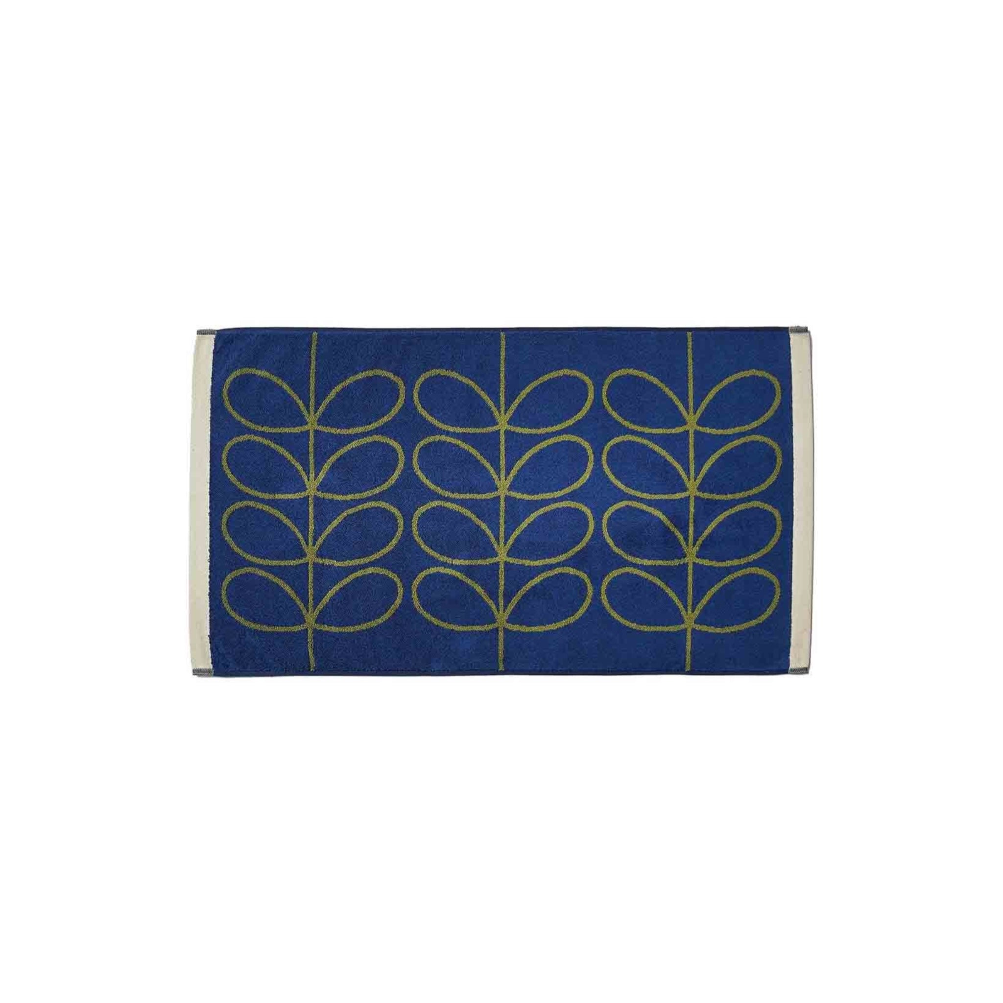 Orla Kiely Linear Stem Towels Navy & Olive Bath Mat