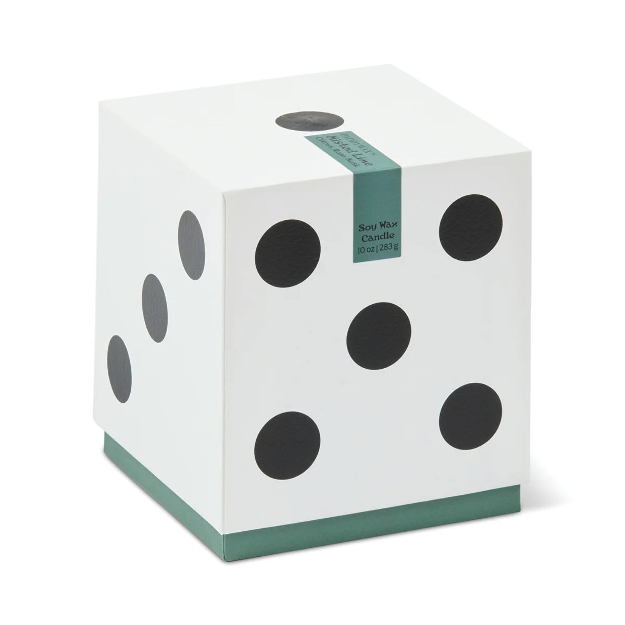 a white box with black dots