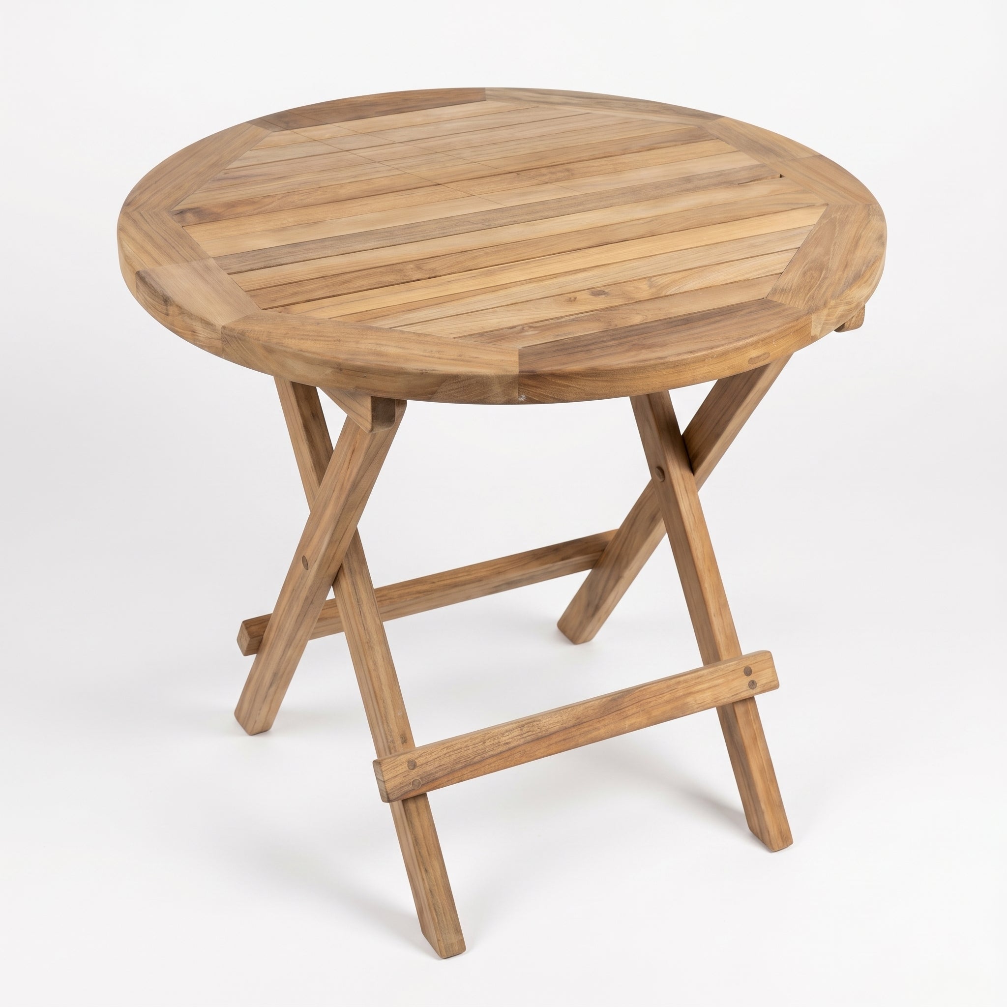 a wooden table with a white background