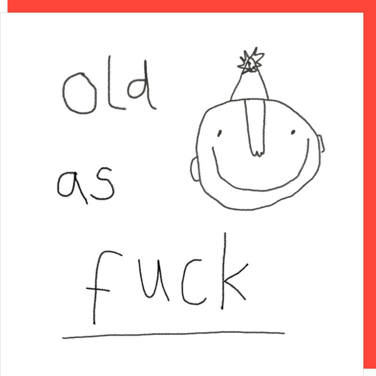 Simple line drawing of a face with text &