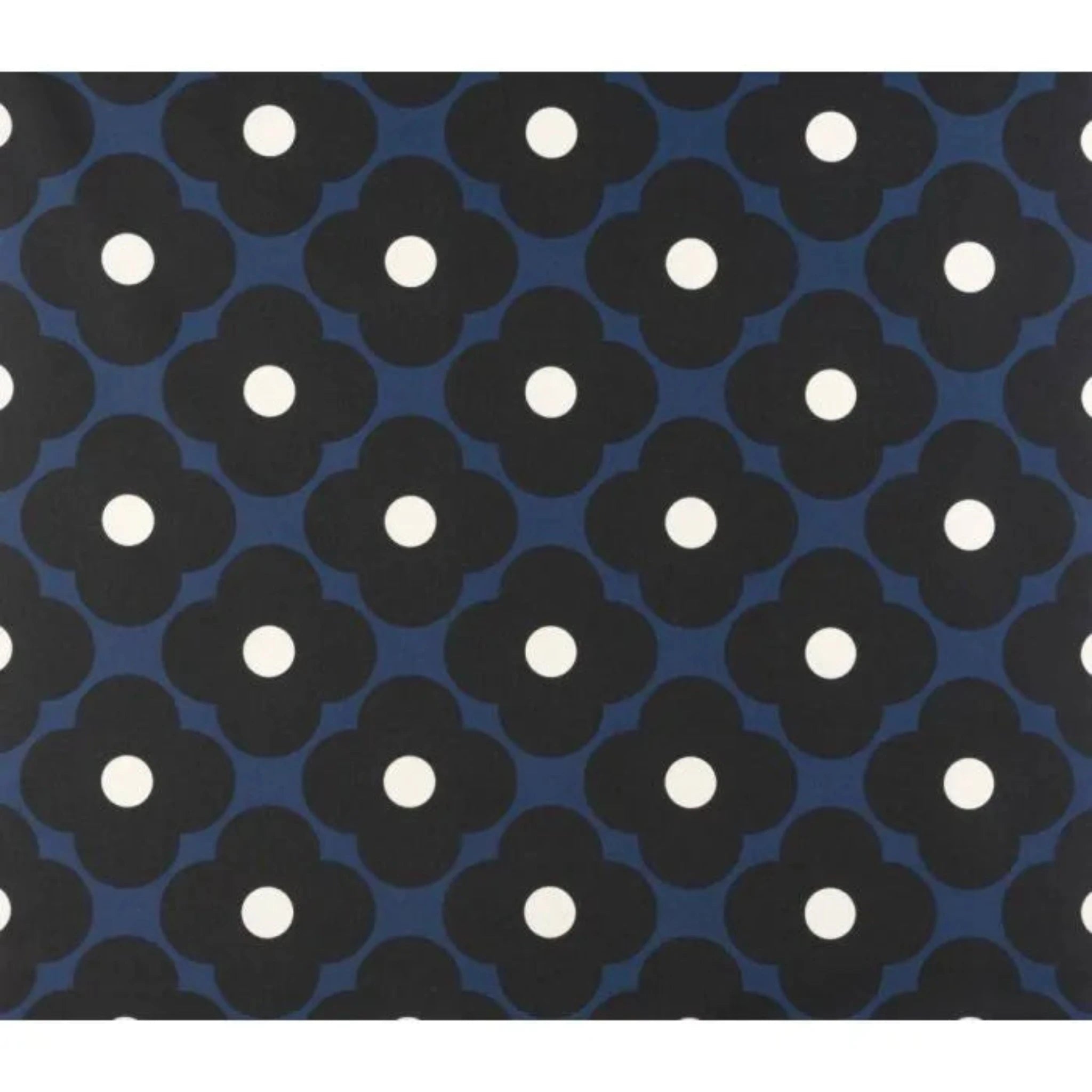 Orla Kiely Spot Flower Roll of Fabric Dark Marine