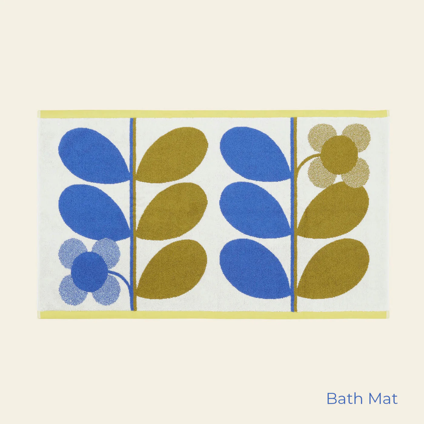 Orla Kiely Stem Bloom Duo Bath Towels Blue and Fawn