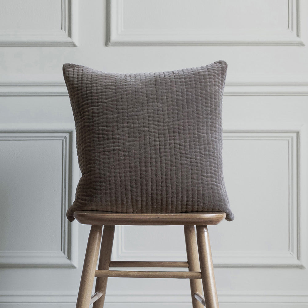 Voyage Maison Haze Embroidered Cushion Cover 50cm x 50cm Iron