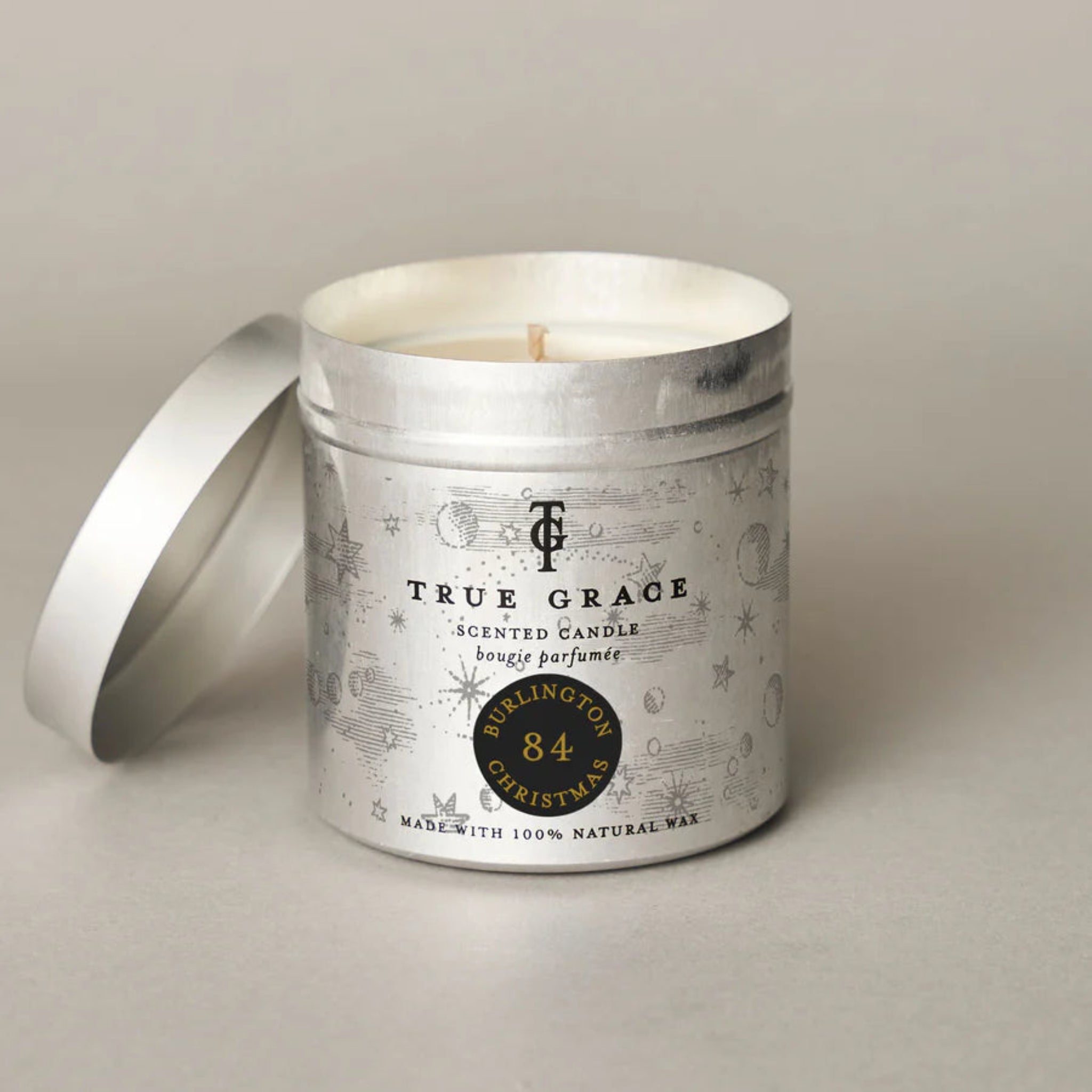 True Grace Burlington No84 Christmas Candle Tin 250g