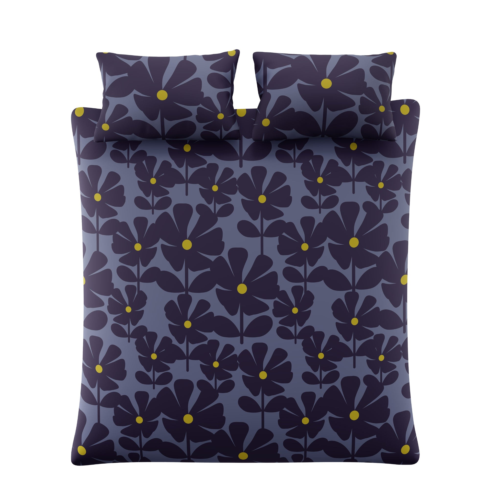 Orla Kiely Wildflower Duvet Cover Set Indigo Blue