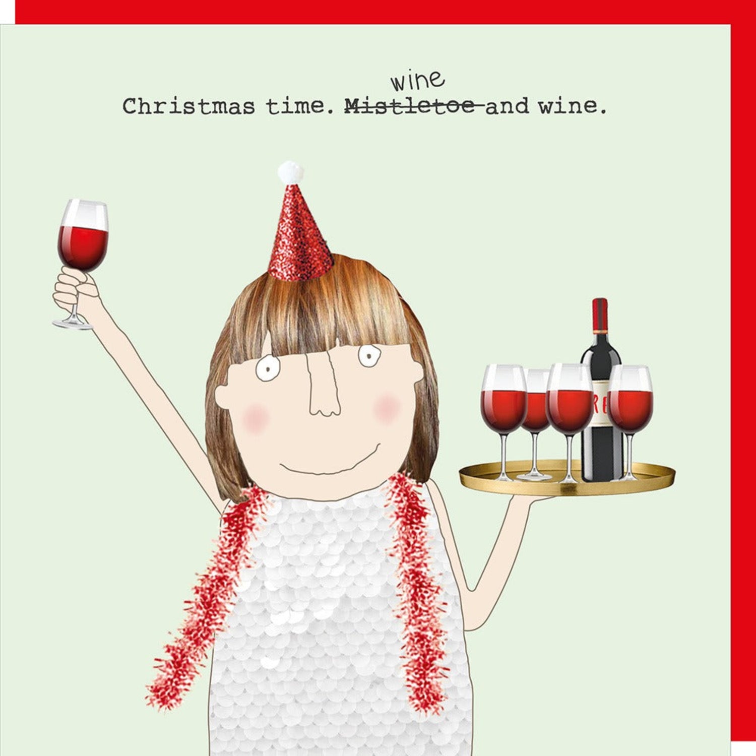 Rosie Made A Thing Christmas Card Wine And Wine