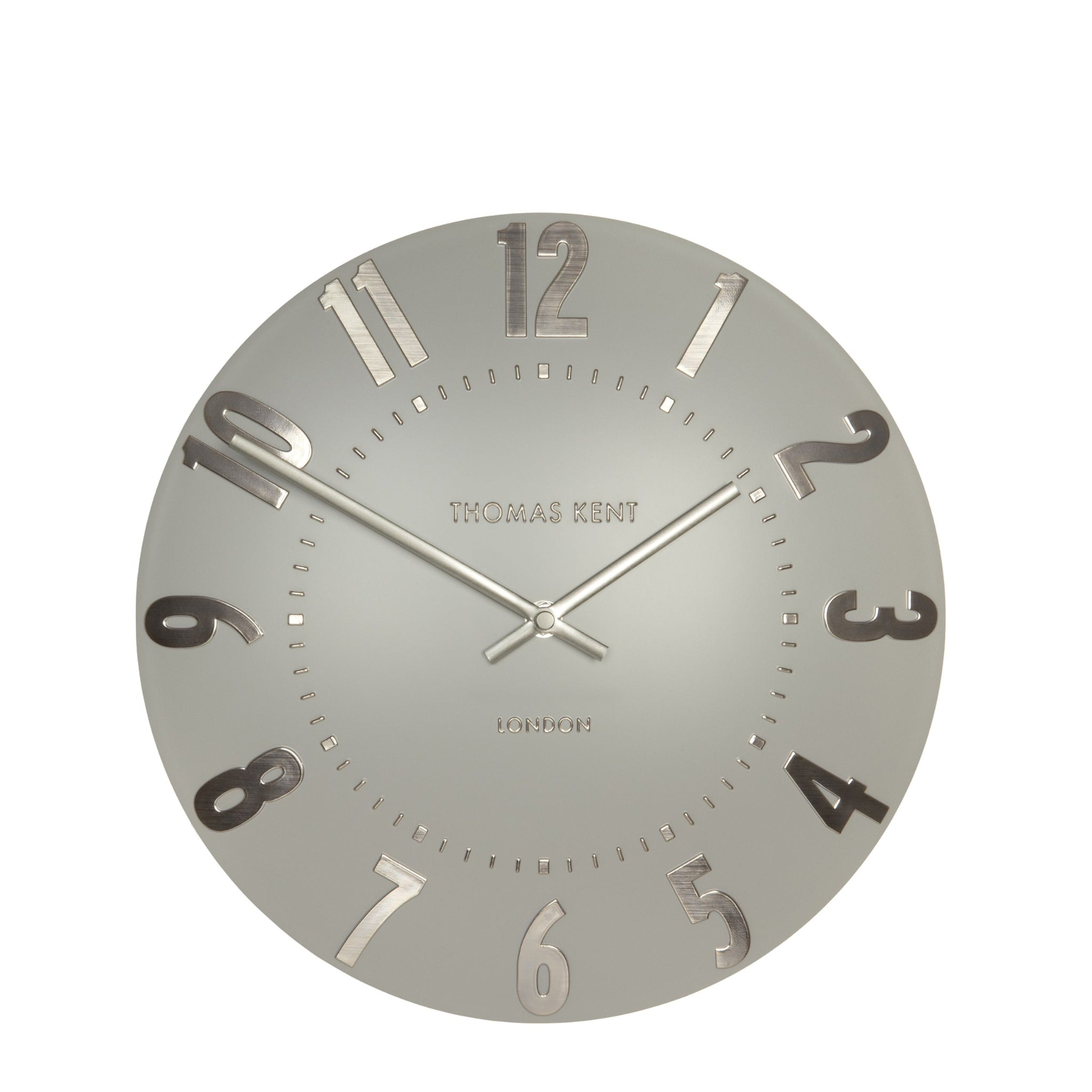 Thomas Kent 12" Mulberry Wall Clock Silver Cloud