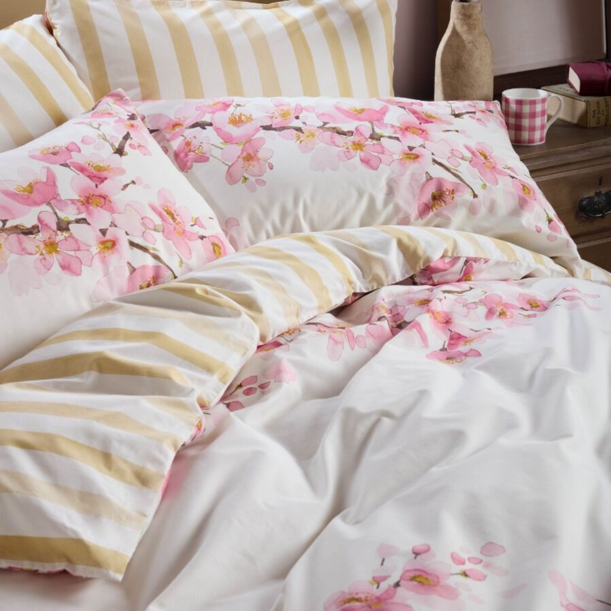 Bluebellgray Cherry Blossom Duvet Cover Set Pink