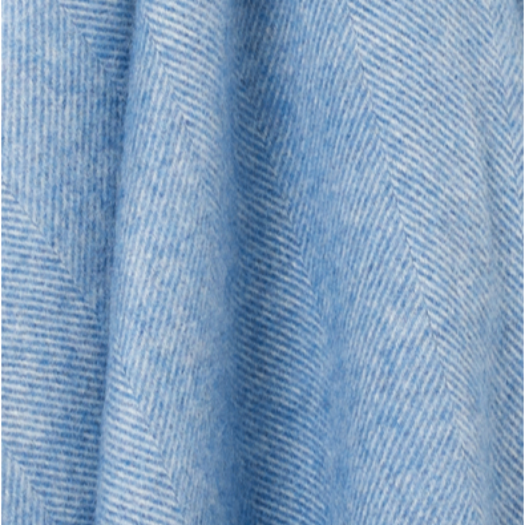 Bronte by Moon Herringbone Shetland Wool Throw Blue close up