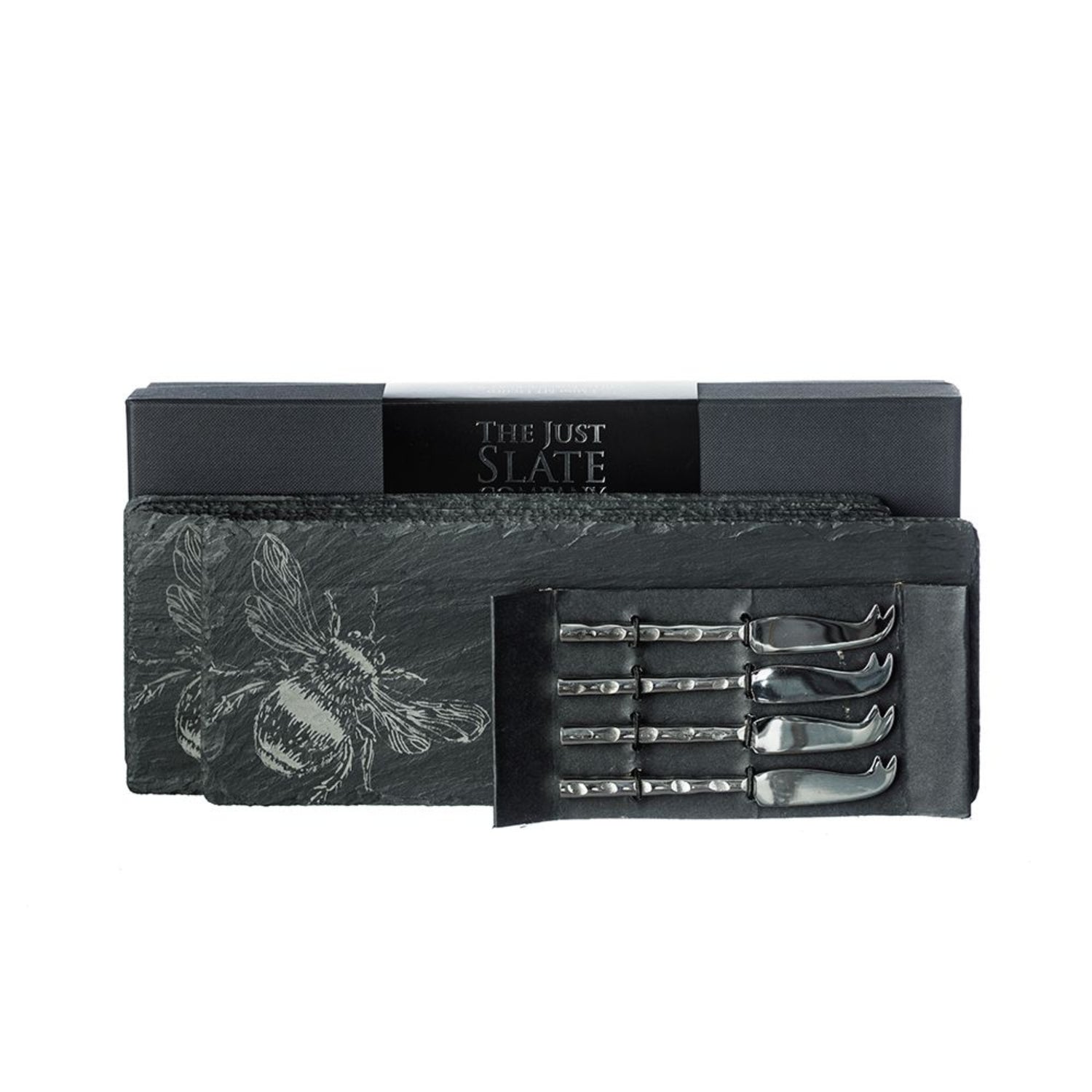 Selbrae House 4 Mini Slate Cheese Board & Knife Sets - Bee