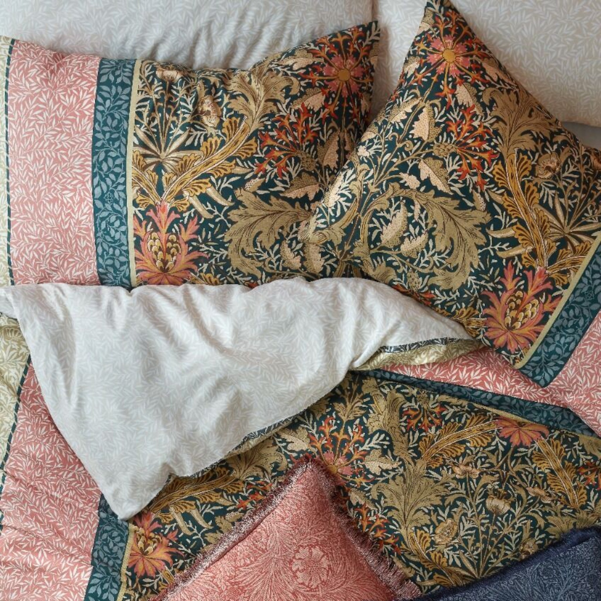 William Morris at Home Kelmscott Duvet Cover Set Navy Rose