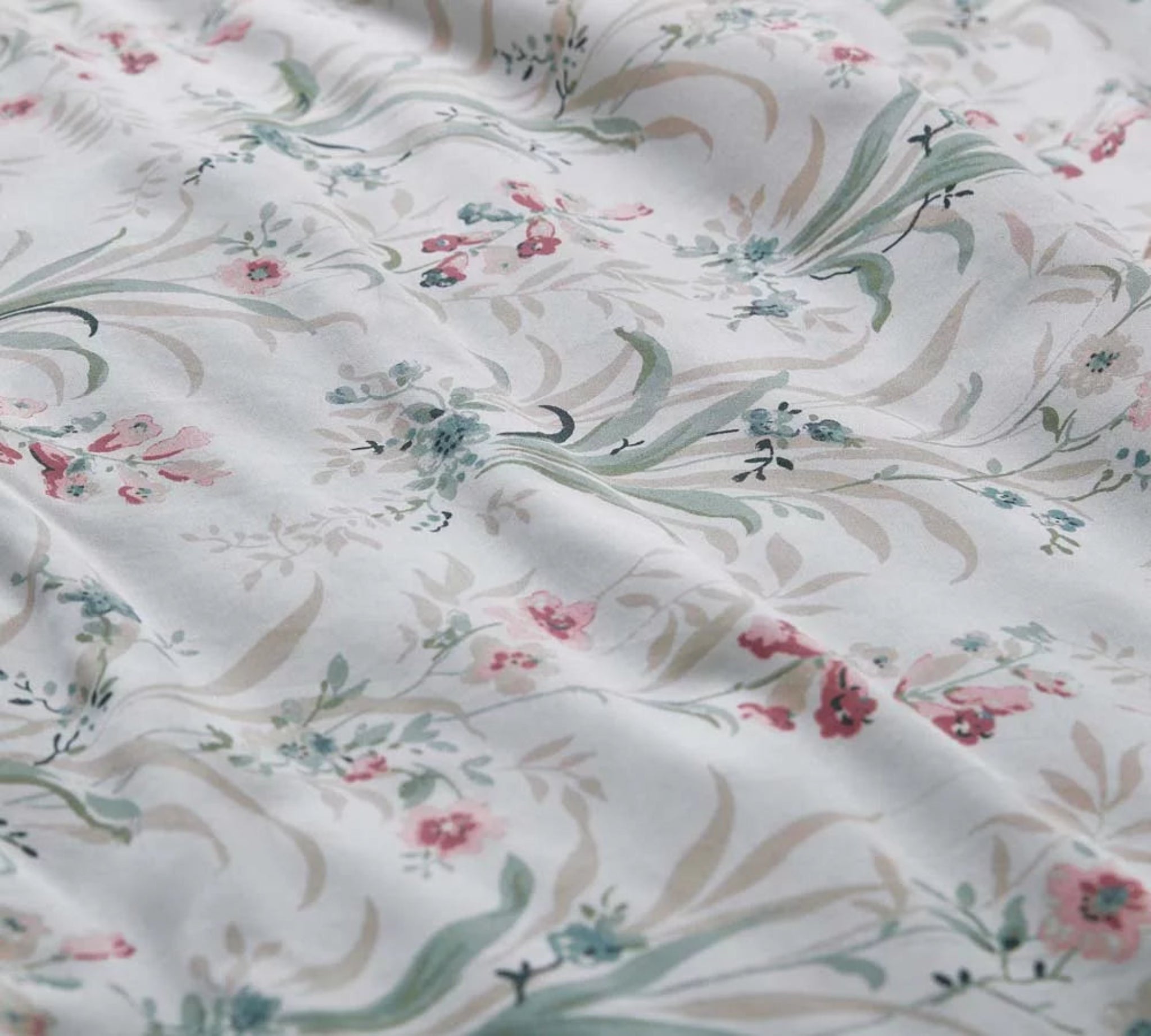 Laura Ashley Mosedale Posy Soft Natural Duvet Cover Set close up