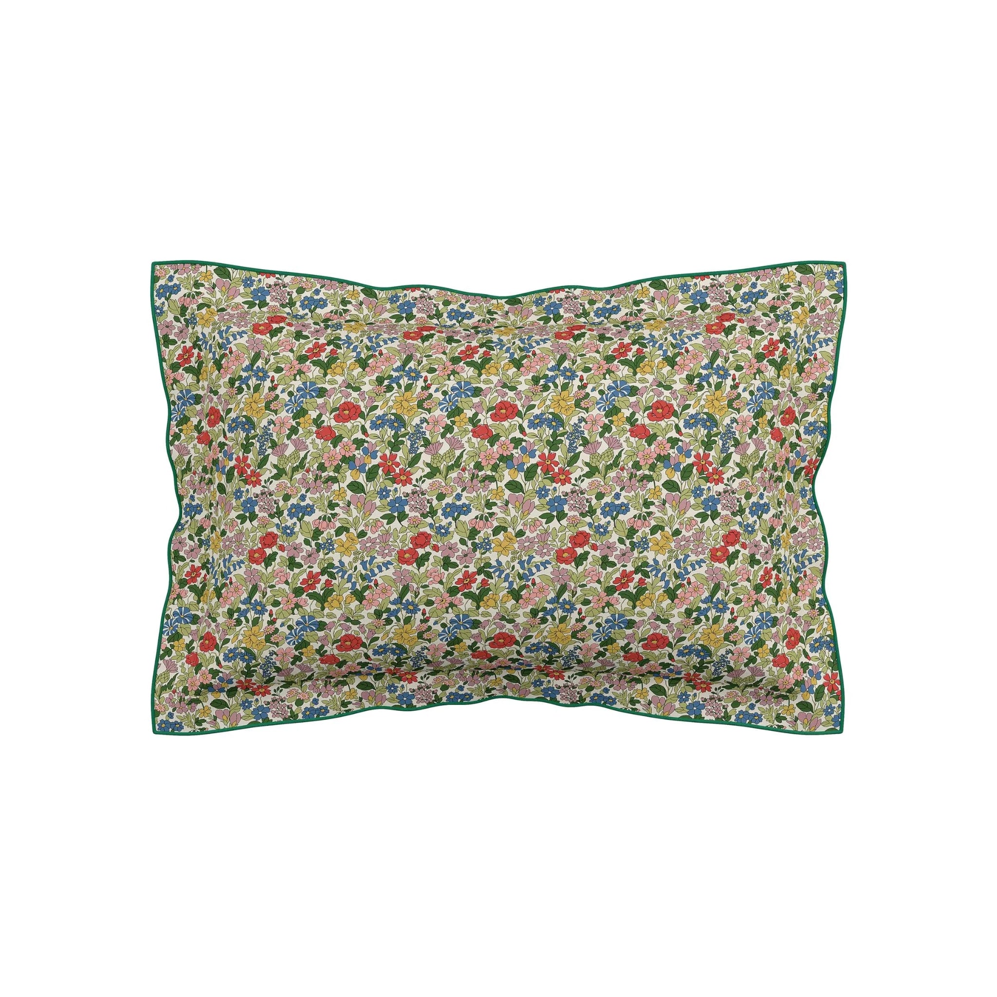 Floral patterned pillow on a white background