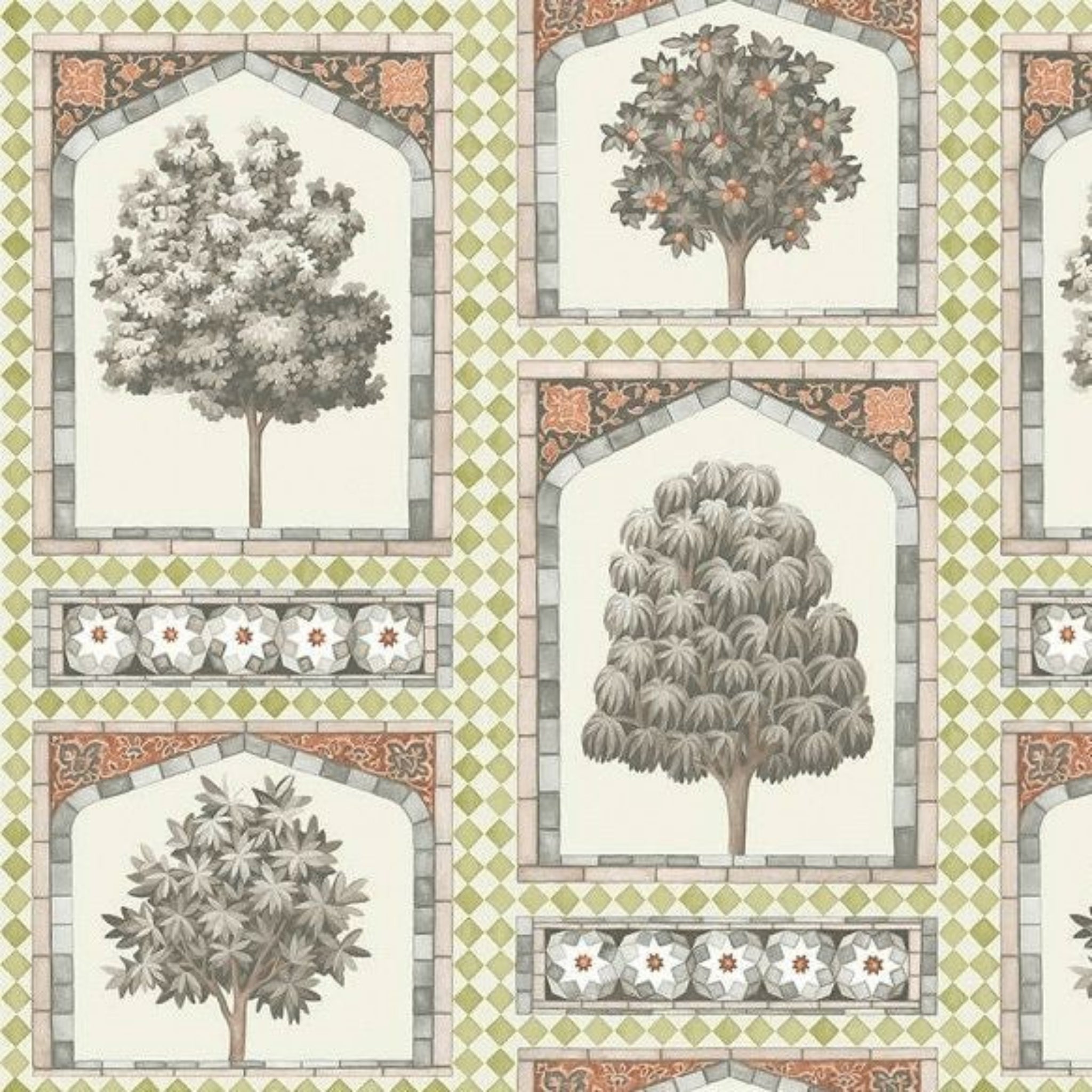 Cole and Son Sultans Palace Wallpaper Gold & Spice 113/10031