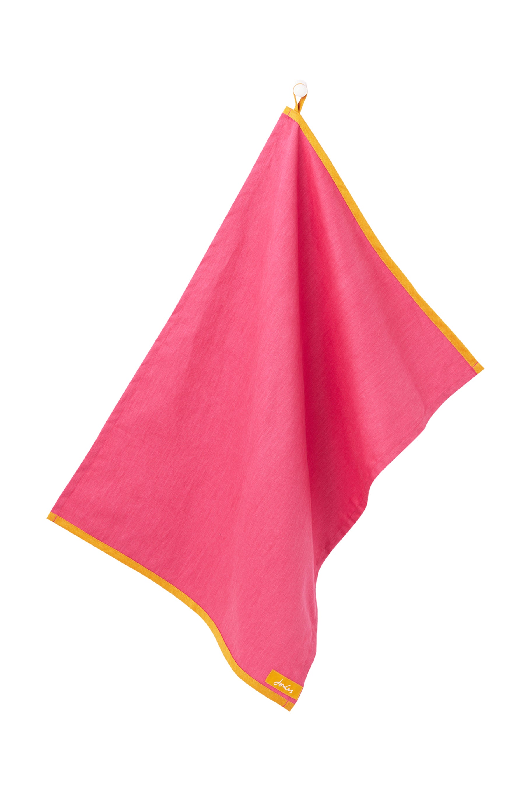 Joules Floral & Striped Cotton Tea Towels, Set of 3, Pink/Multi