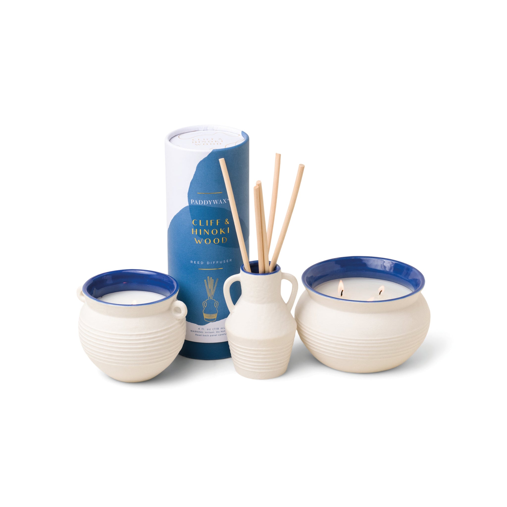 Paddywax Santorini 4 fl oz. Diffuser - Cliff & Hinoki Wood