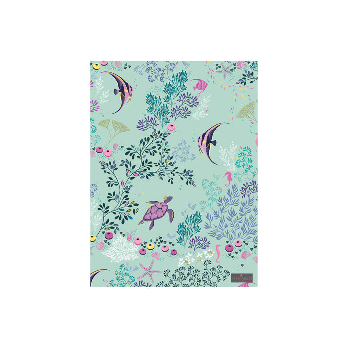 Sara Miller Tea Towel Underwater Turtle