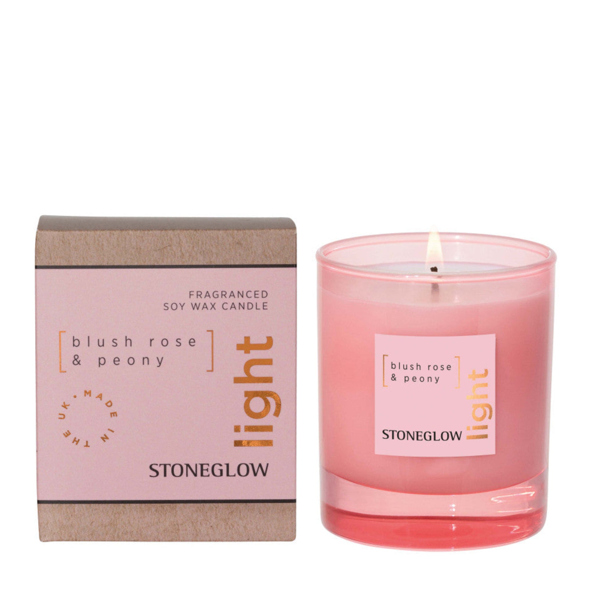 Stoneglow Blush Rose & Peony Candle 160g