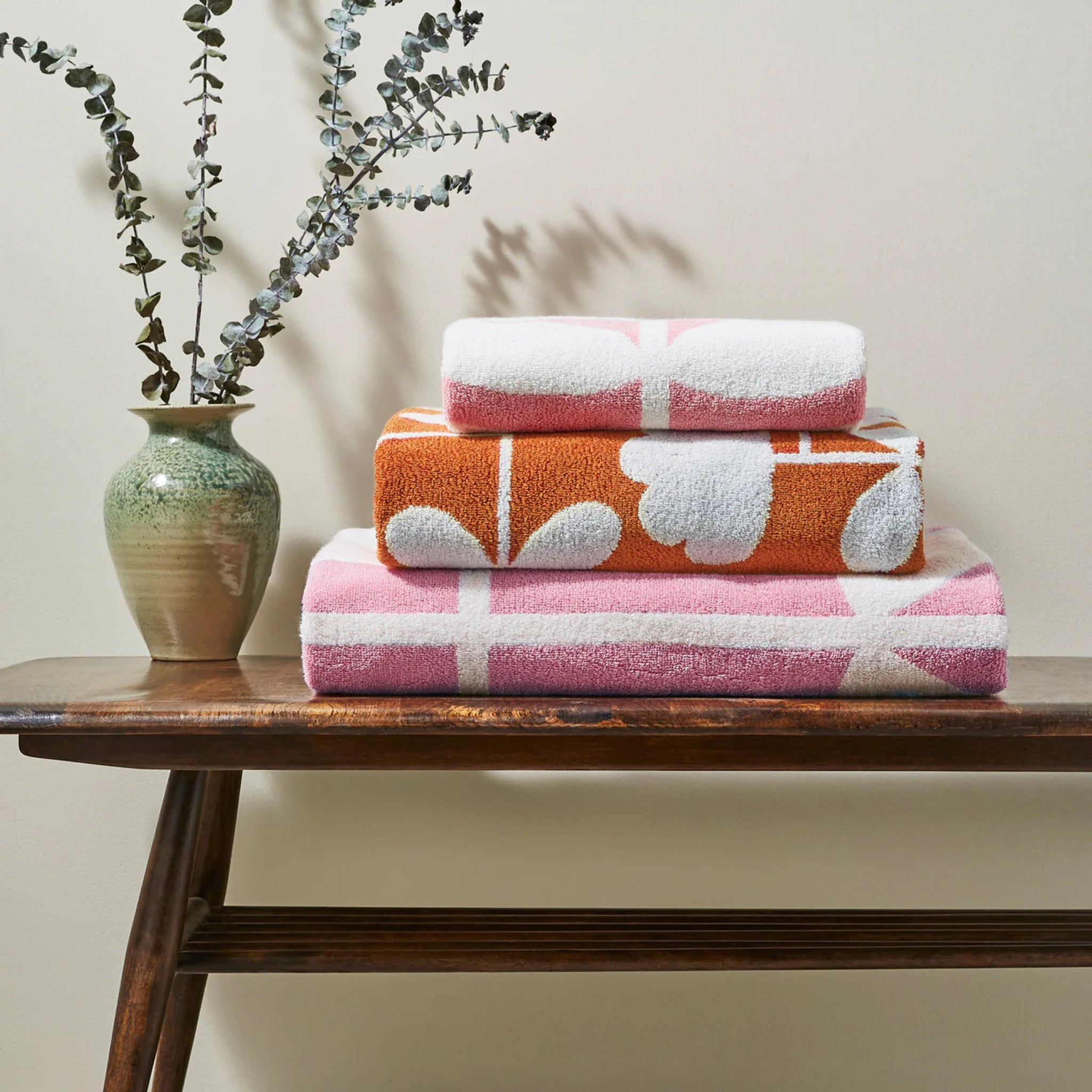 Orla Kiely Cut Stem Towels Tulip & Paprika