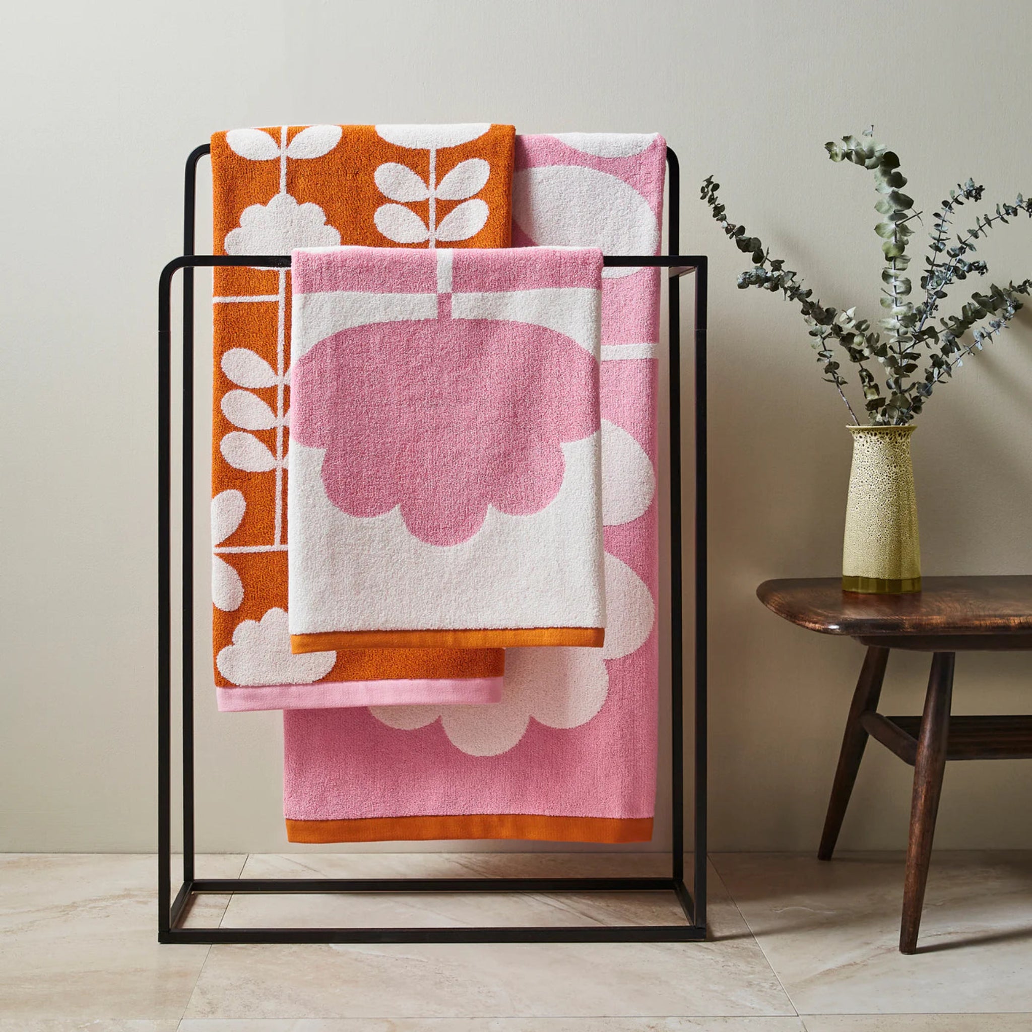 Orla Kiely Cut Stem Towels Tulip & Paprika