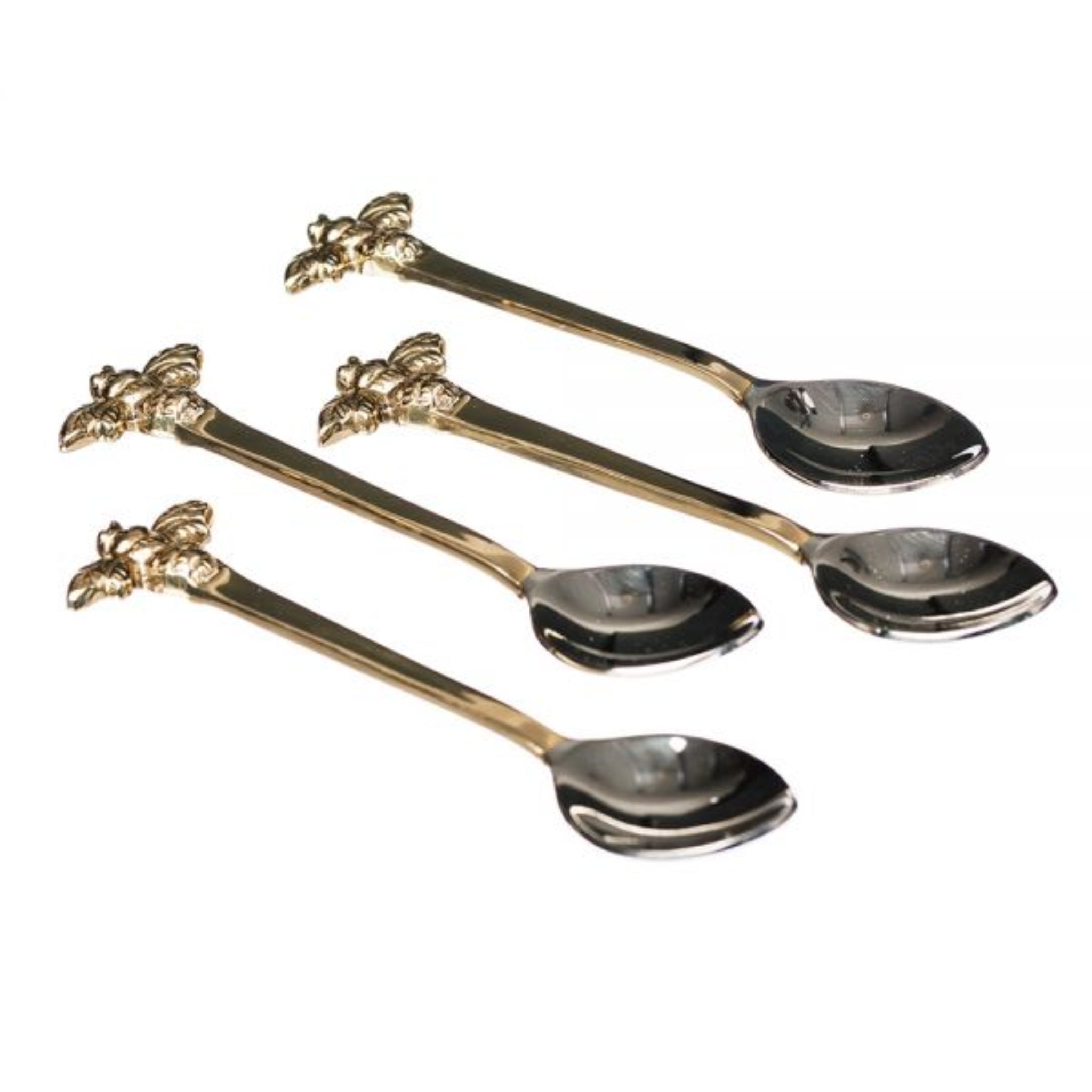 Selbrae House 4 Gold Bee Teaspoons