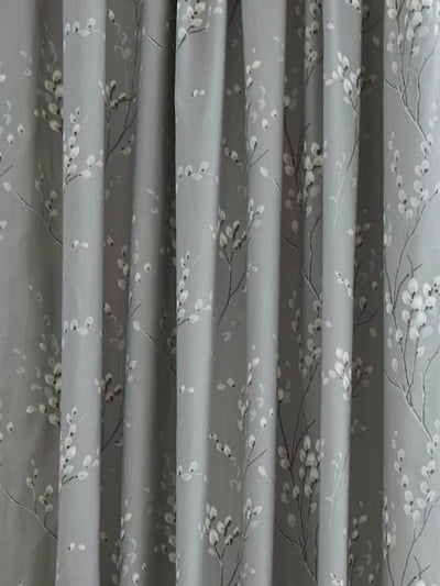 Laura Ashley Pussy Willow Steel Grey Lined Pencil Pleat Curtains