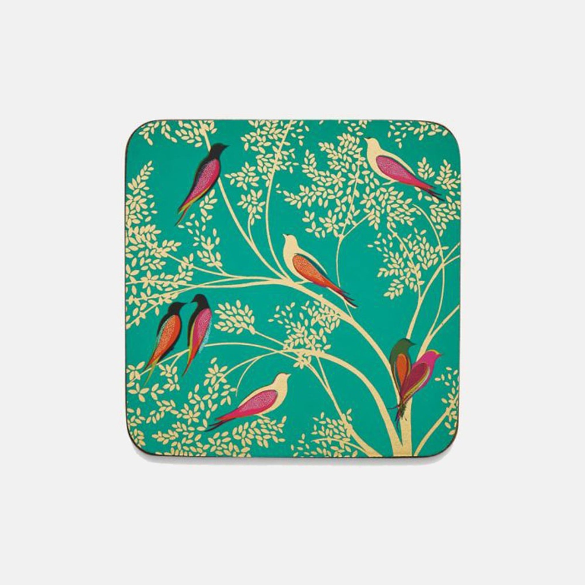 Sara Miller Green Birds Set of 6 Coasters