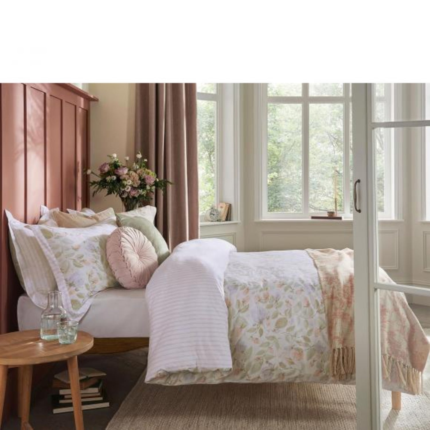 Laura Ashley Orisia Peony Sage Green Duvet Cover Set