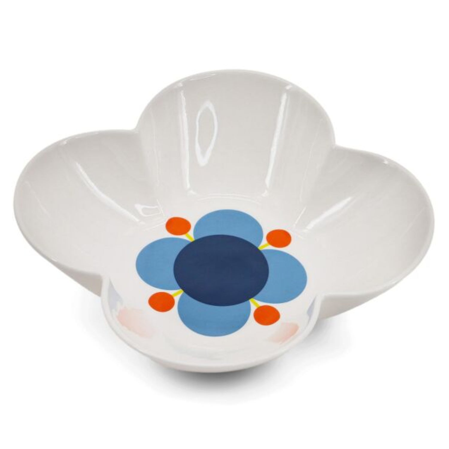 Orla Kiely Flower Shaped Serving Bowl Blue/White