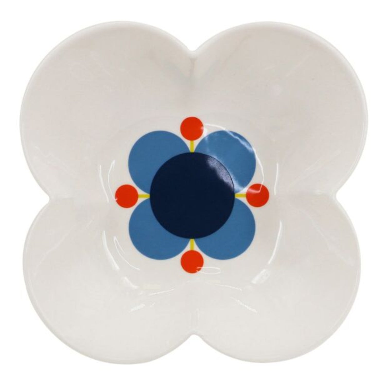 Orla Kiely Flower Shaped Serving Bowl Blue/White