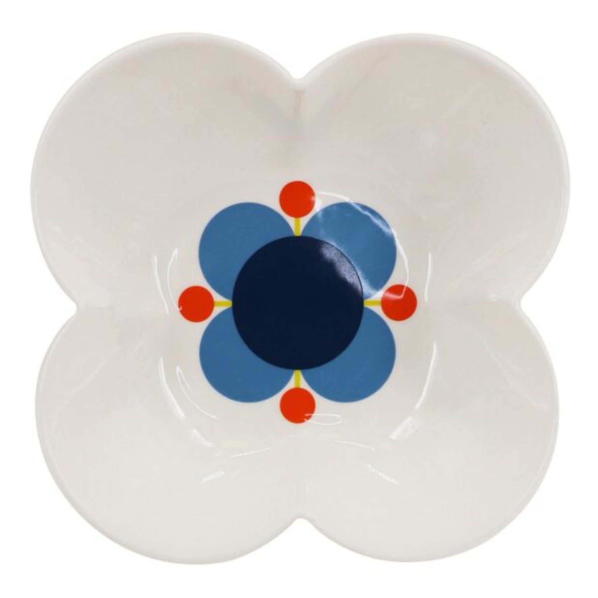 Orla Kiely Flower Shaped Serving Bowl Blue/White