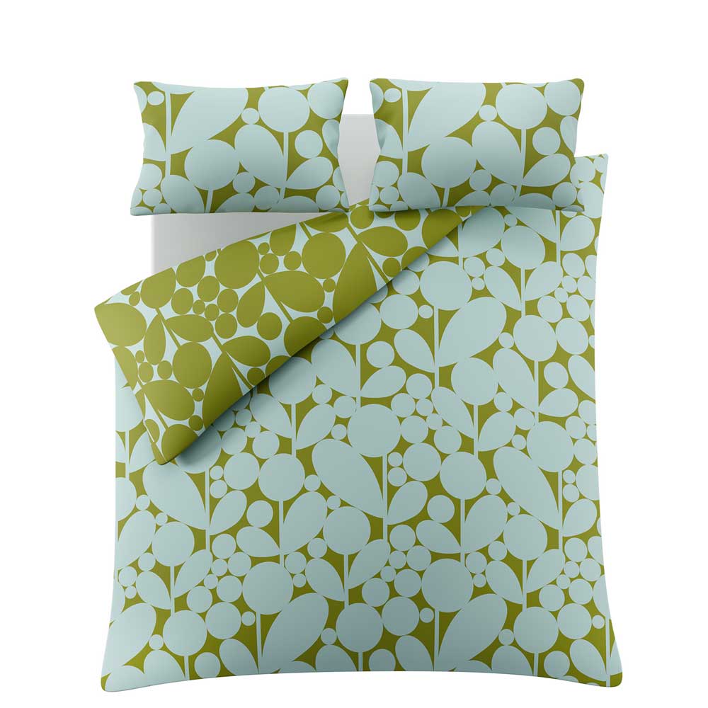 Orla Kiely Bubble Flower Duvet Cover Set Aqua Seagrass