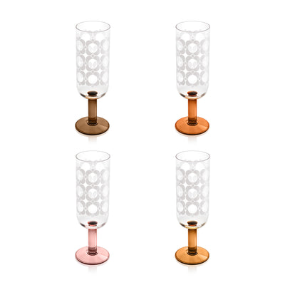 Orla Kiely Atomic Champagne Glasses Set of 4 