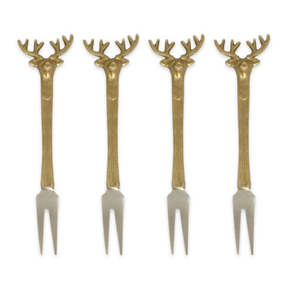 Culinary Concepts Set Of Four Golden Stag Two-prong Forks