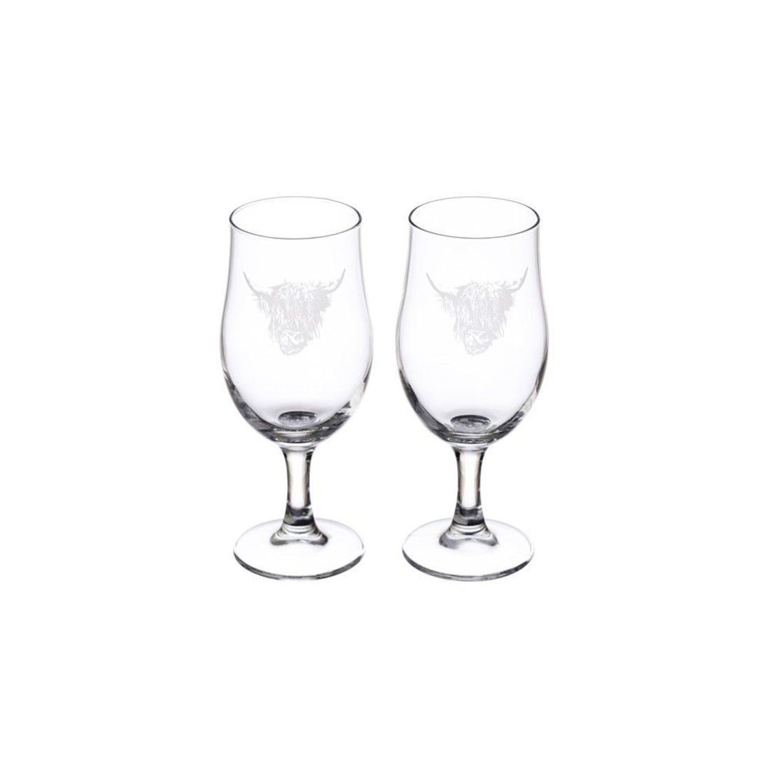 Slebrae House Highland Cow Craft Beer Glasses Set of 2