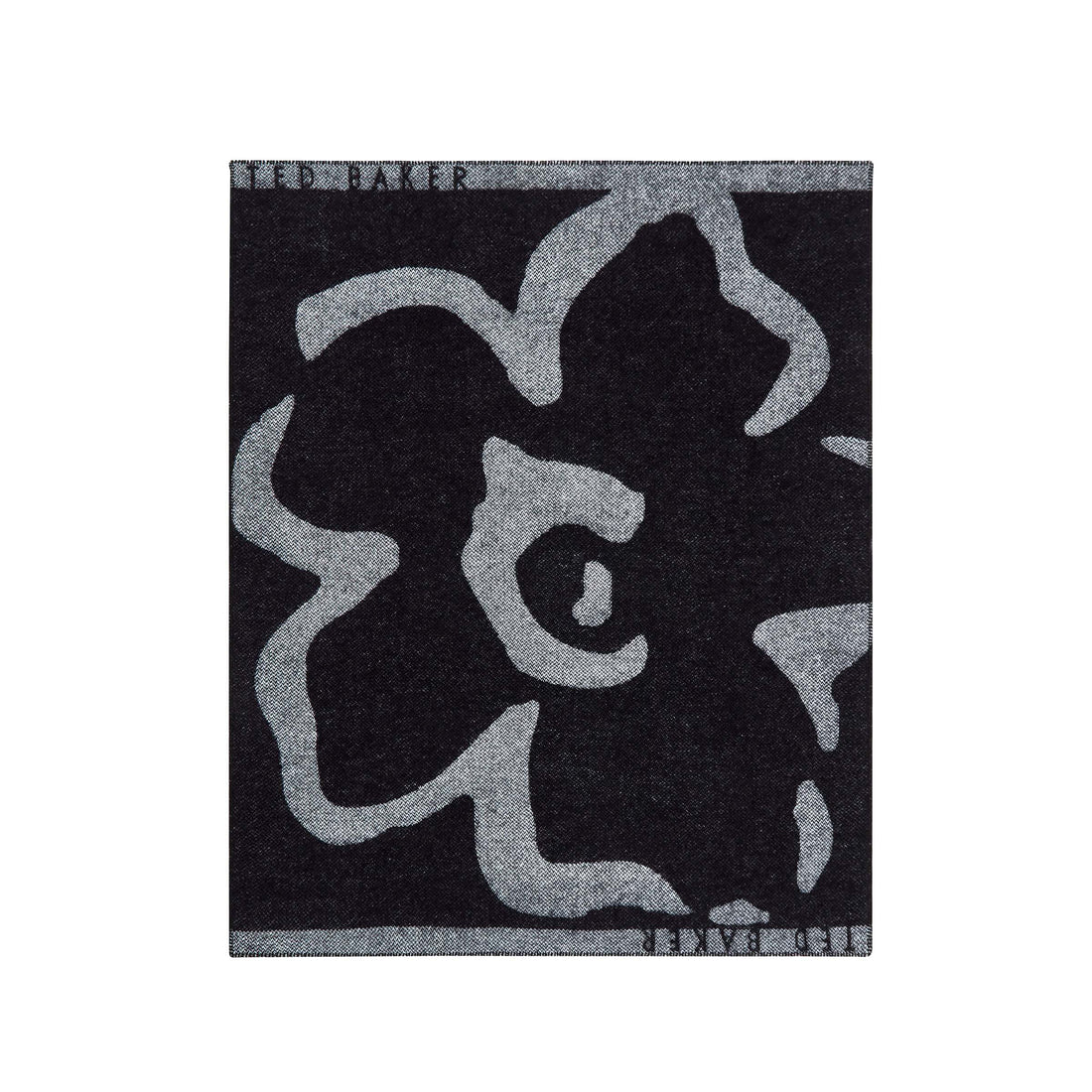 a black and white flower design