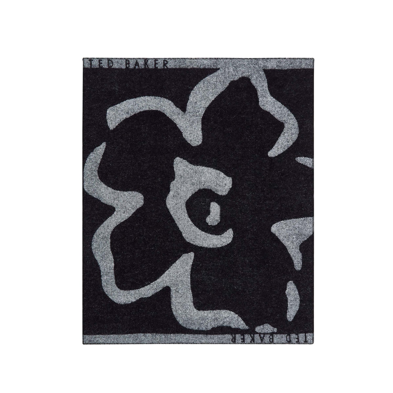 a black and white flower design