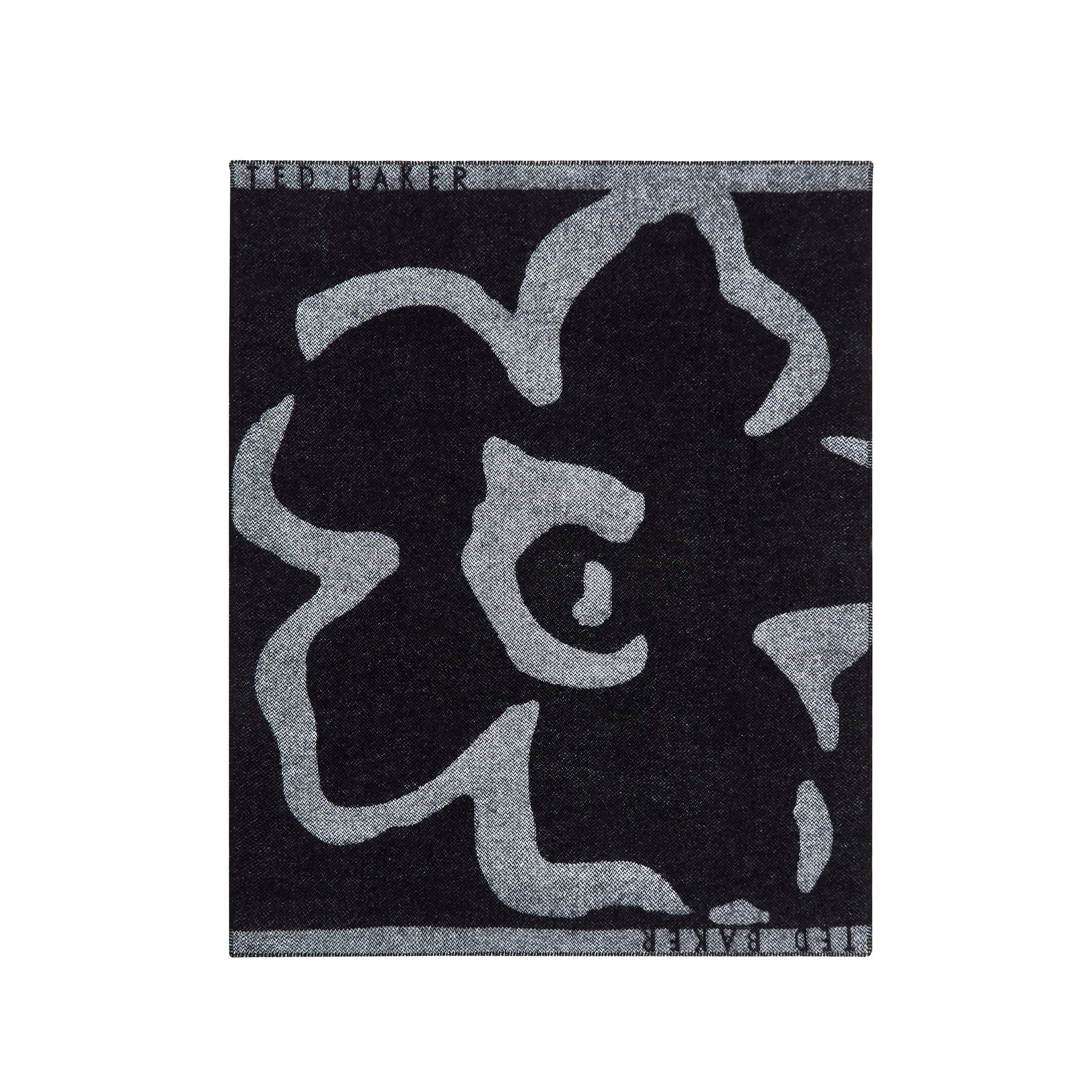 a black and white flower design